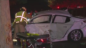 5 hospitalized, 1 arrested after violent crash in Downey caused by possible street racing