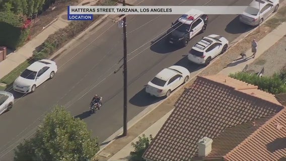 Motorcyclist taken into custody following brief pursuit in Reseda area