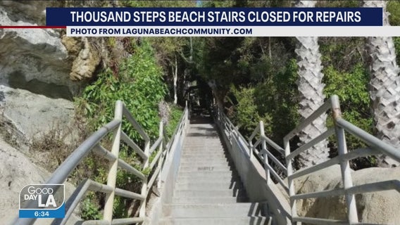 Thousand Steps Beach in Laguna Beach to be closed for two months due to repairs
