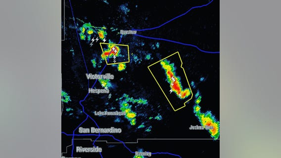 Severe Thunderstorm Warning issued for parts of San Bernardino County