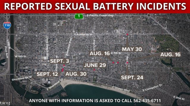 8 sexual battery incidents under investigation across Long Beach; police believe there may be more victims