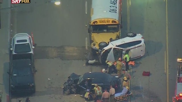 School bus involved in multi-vehicle crash in South LA