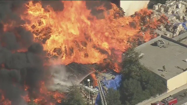 VIDEO: Two massive fires break out at warehouses in Carson and El Sereno