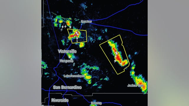Severe Thunderstorm Warning issued for parts of San Bernardino County