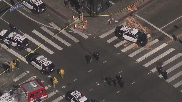 Four injured in DTLA crash involving LAPD cruiser