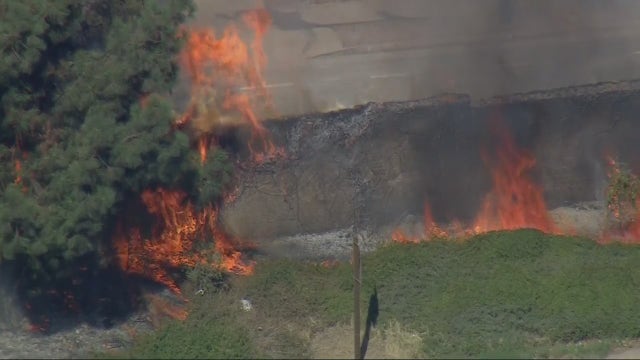 Brush fire ignites along 210 Freeway in Pasadena
