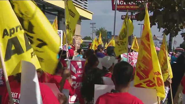 California fast-food workers rally over wages, better working conditions