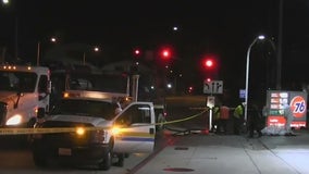 Surveillance footage shows driver back into Pasadena gas pump spilling 1,300 gallons