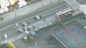 LAPD ends standoff with person armed with knife on Metro bus in DTLA