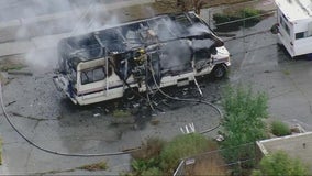 Bystanders pull man from burning RV in Chatsworth