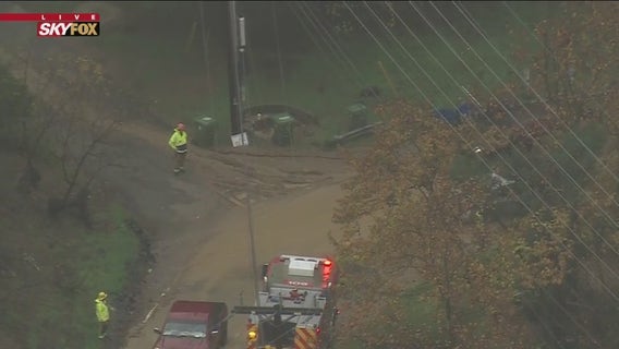 Rain triggers mudslide in Studio City