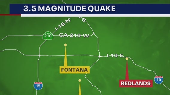 3.5 magnitude earthquake hits near Redlands