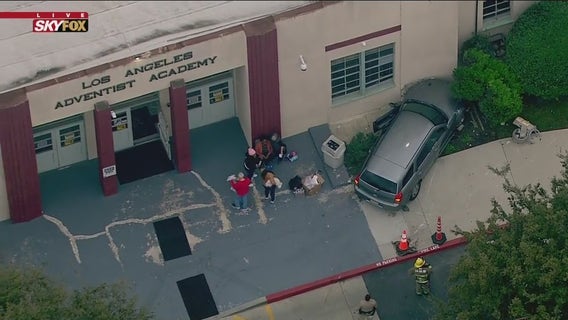 Vehicle crashes into front of elementary school building in Willowbrook area