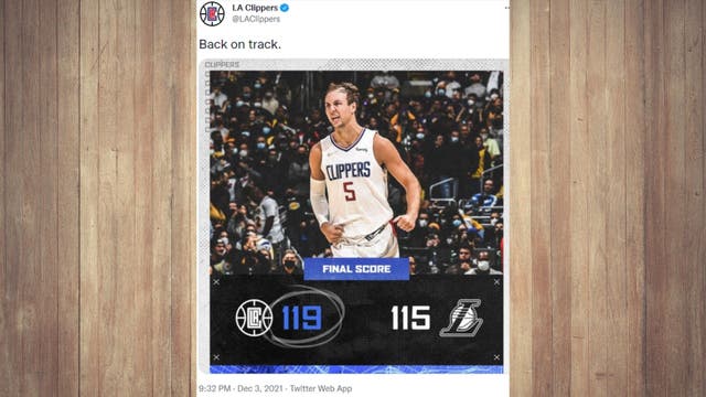 Kennard hits clutch 3s, Clippers hold off Lakers