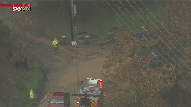 Rain triggers mudslide in Studio City