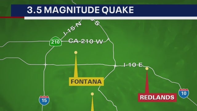 3.5 magnitude earthquake hits near Redlands