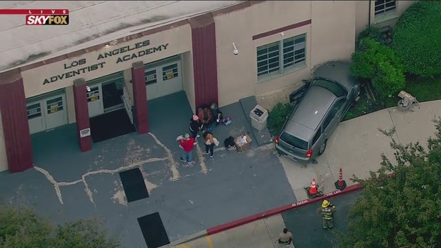 Vehicle crashes into front of elementary school building in Willowbrook area