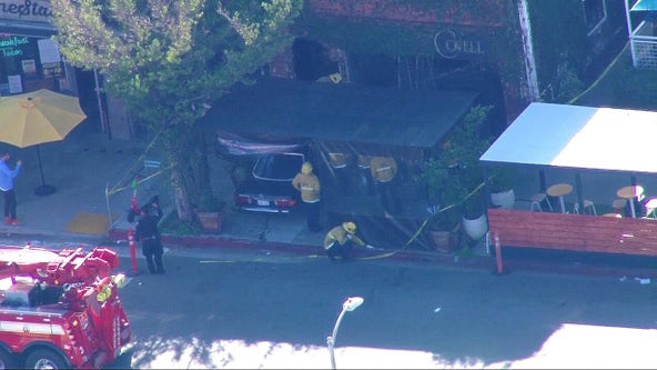 3 hospitalized after car plows into outdoor dining area of Los Feliz restaurant