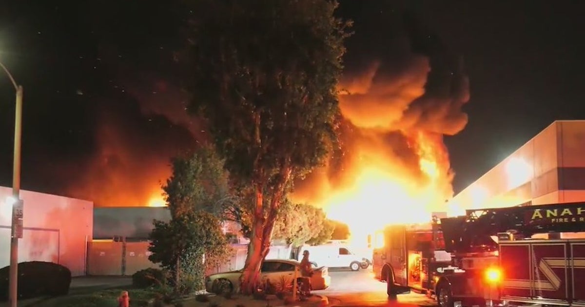Industrial fire in Orange generates huge flames, explosions | FOX 11 ...