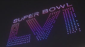 500 drones light up sky over downtown LA as part of NFL Super Bowl themed show