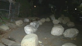 Boulders placed at Koreatown park spark debate on homelessness
