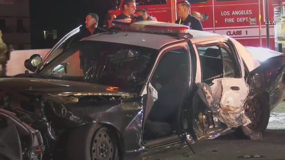 Suspected DUI driver arrested in crash that left 3 LAPD officers injured on 110 Freeway