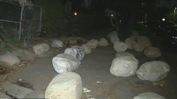 Boulders placed at Koreatown park spark debate on homelessness