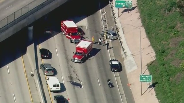 3 injured in crash involving alleged wrong-way driver on the 101 Freeway in Hollywood