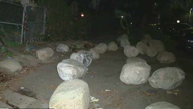 Boulders placed at Koreatown park spark debate on homelessness