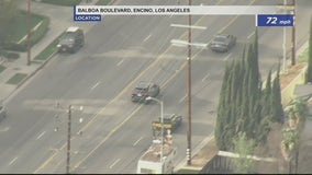 Suspect in custody after leading LAPD on chase across San Fernando Valley with possible stolen Mercedes-Benz