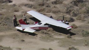 Plane crashes through fence, into dirt at Lancaster airport