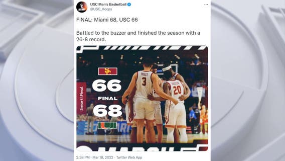 USC bounced from NCAA Tournament after loss to Miami