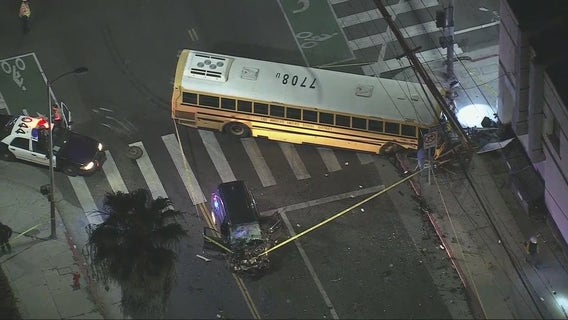 8 injured following crash involving school bus in South LA