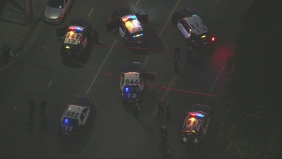 Man accused of pointing handgun at traffic in South LA struck by police gunfire