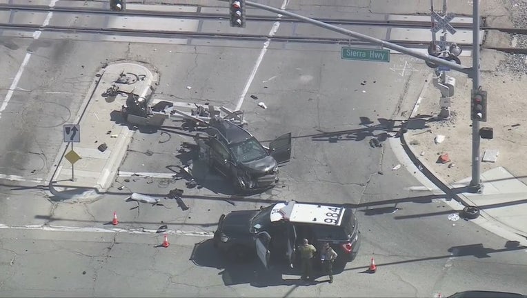 Metrolink train crashes into vehicle in Lancaster