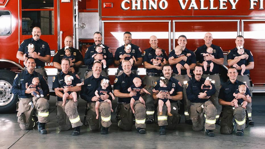 Chino Valley firefighters welcome 15 new babies born within months of each other