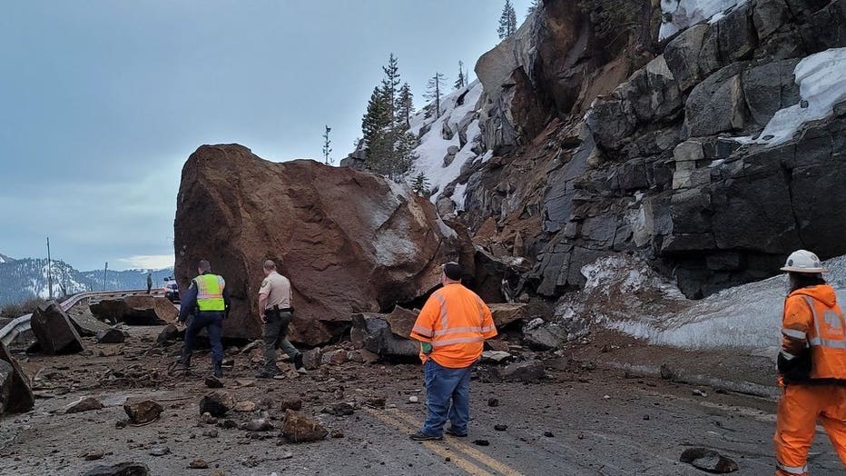 blocked by boulder