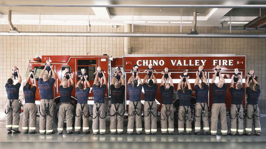 Chino Valley firefighters welcome 15 new babies born within months of each other
