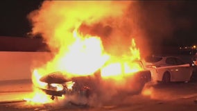 1 killed in fiery crash on 10 Freeway in West Covina