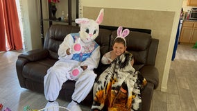 9-year-old shot waiting for Easter photos gets visit from the Easter Bunny