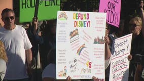 Hundreds claim 'woke agenda' in protest against Disney Studios in Burbank