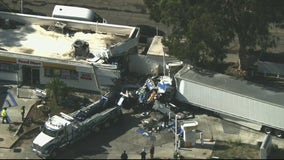 Semi-truck crashes into Ventura County gas station