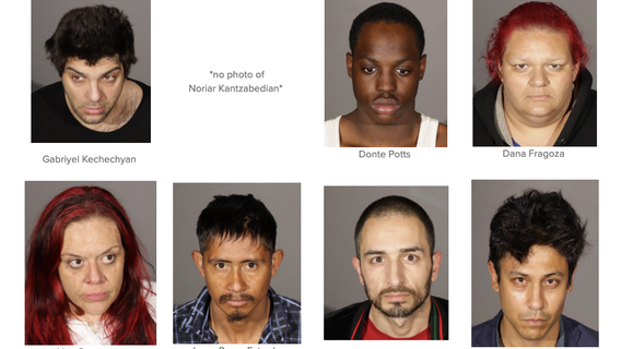 5 stolen cars recovered in Glendale; 8 arrested