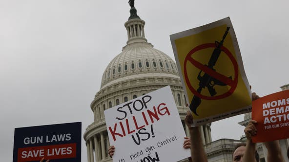 Bipartisan group of senators talk expanded gun background checks, red flag laws