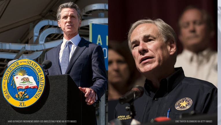 Newsom: Hans Gutknecht/MediaNews Group/Los Angeles Daily News via Getty Images Abbott: Eric Thayer/Bloomberg via Getty Images