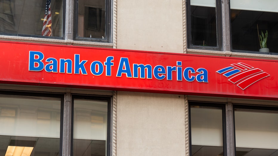 Bank of America logo seen in Lower Manhattan