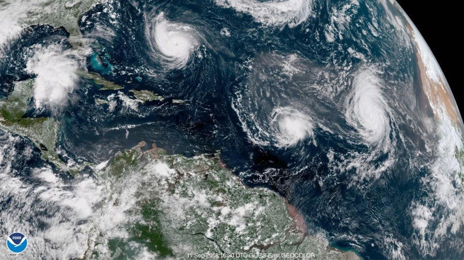 Hurricanes satellite view