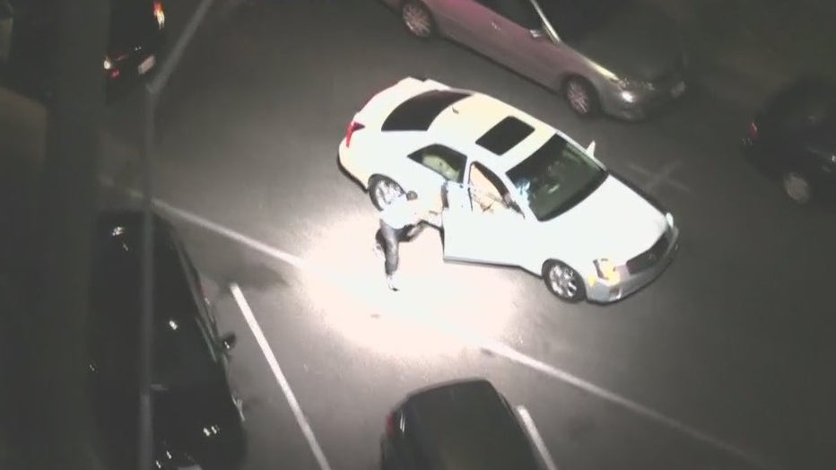 A suspect was spotted ditching their car after leading police on a high-speed chase across the South Los Angeles area.