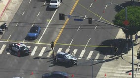 6 injured in Sawtelle crash with 3 cars, multiple pedestrians