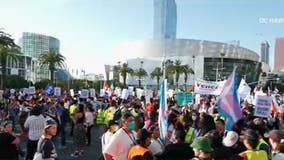 Hundreds of protesters gathered in downtown LA on last day of Summit of the Americas